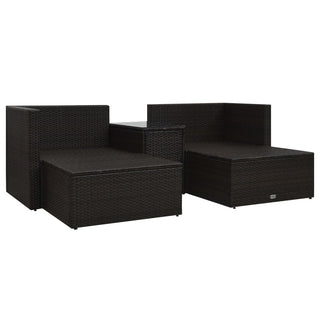 Loungeset Met Kussens Poly Rattan