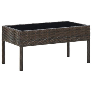 Tuintafel 75X40X37 Cm Poly Rattan