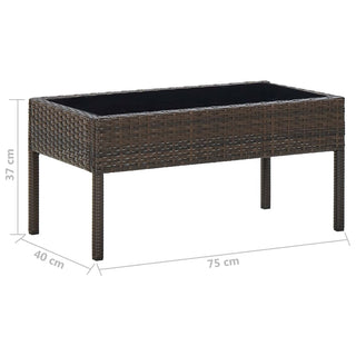 Tuintafel 75X40X37 Cm Poly Rattan