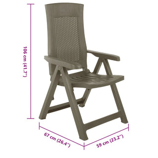 Tuinstoelen 2 St Verstelbaar Kunststof Mokka