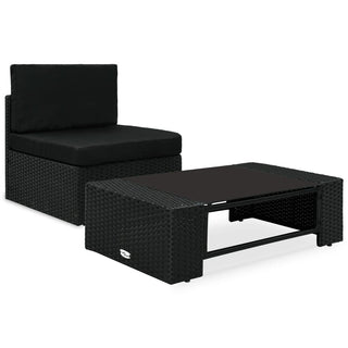 2-Delige Loungeset Poly Rattan