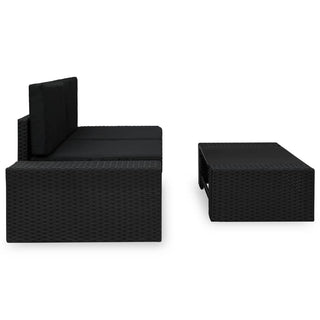 3-Delige Loungeset Poly Rattan