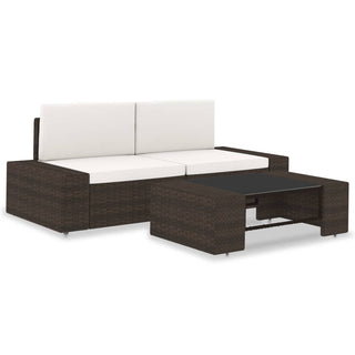 3-Delige Loungeset Poly Rattan