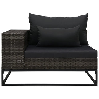 5-Delige Loungeset Met Kussens Poly Rattan Grijs