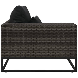 5-Delige Loungeset Met Kussens Poly Rattan Grijs