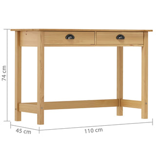 Wandtafel Hill 2 Lades 110X45X74 Cm Massief Grenenhout