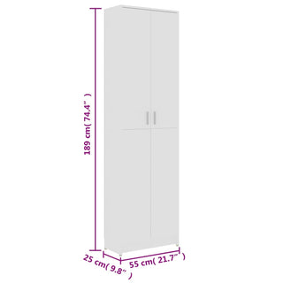 Gangkast 55X25X189 Cm Bewerkt Hout