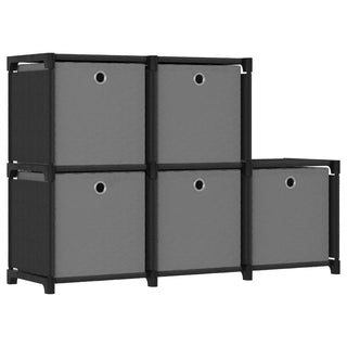 Kast Met 4 Vakken 69X30X72,5 Cm Stof Zwart