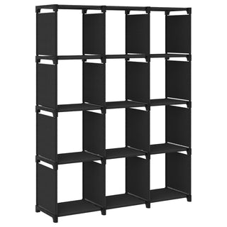 Kast Met 4 Vakken 69X30X72,5 Cm Stof Zwart