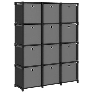 Kast Met 4 Vakken 69X30X72,5 Cm Stof Zwart