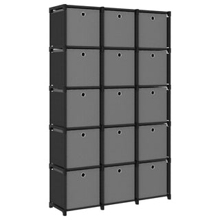 Kast Met 4 Vakken 69X30X72,5 Cm Stof Zwart