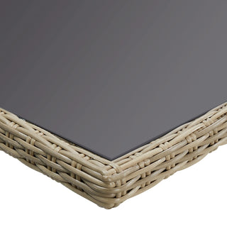 Tuintafel 200X100X74 Cm Glas En Poly Rattan