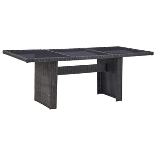 Tuintafel 200X100X74 Cm Glas En Poly Rattan