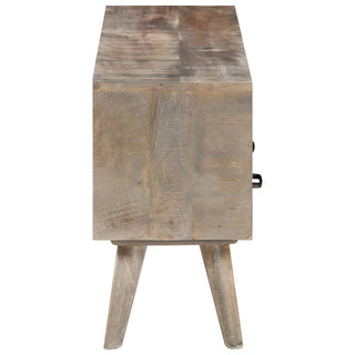 Tv-Meubel 130X35X51 Cm Massief Ruw Mangohout Grijs