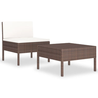 Loungeset Met Kussens Poly Rattan