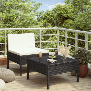 Loungeset Met Kussens Poly Rattan