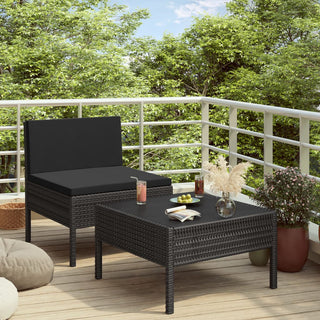 Loungeset Met Kussens Poly Rattan