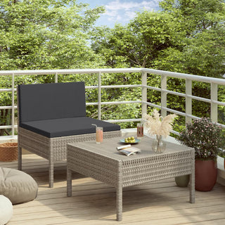 Loungeset Met Kussens Poly Rattan