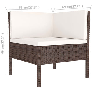 Loungeset Met Kussens Poly Rattan