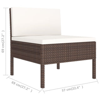 Loungeset Met Kussens Poly Rattan