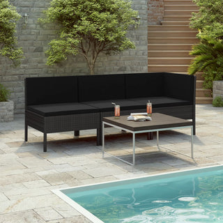 Loungeset Met Kussens Poly Rattan