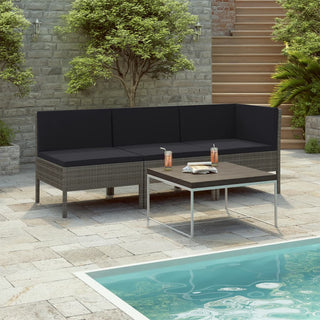 Loungeset Met Kussens Poly Rattan