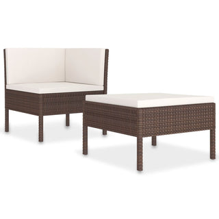 Loungeset Met Kussens Poly Rattan