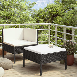 Loungeset Met Kussens Poly Rattan