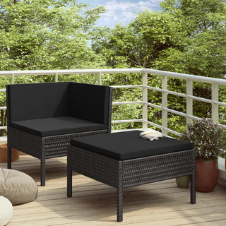 Loungeset Met Kussens Poly Rattan