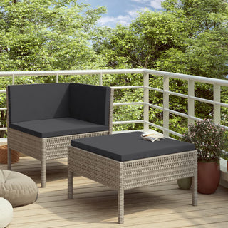 Loungeset Met Kussens Poly Rattan