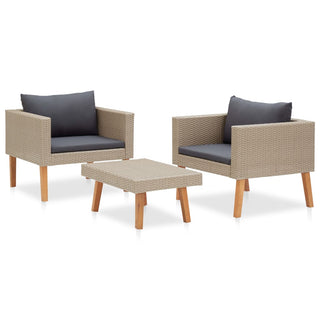 Loungeset Met Kussens Poly Rattan