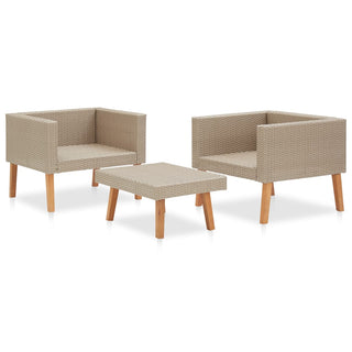 Loungeset Met Kussens Poly Rattan