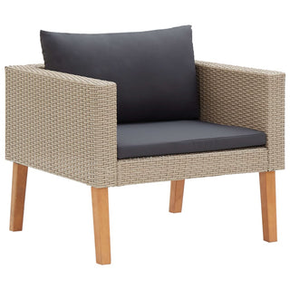 Loungeset Met Kussens Poly Rattan