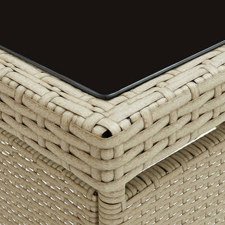 Tuintafel Poly Rattan En Glas