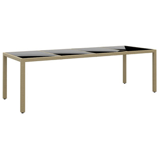 Tuintafel 250X100X75 Cm Gehard Glas En Poly Rattan