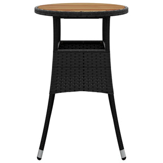 Tuintafel Ø60X75 Cm Acaciahout En Poly Rattan