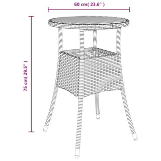 Tuintafel Ø60X75 Cm Acaciahout En Poly Rattan