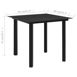 Tuintafel Staal En Glas Zwart