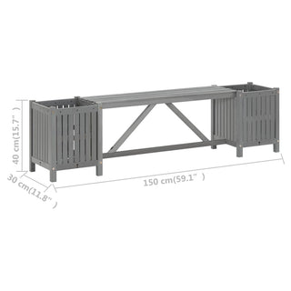 Tuinbank Met 2 Plantenbakken 150 Cm Massief Acaciahout