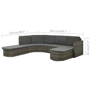 Loungeset Met Kussens Poly Rattan