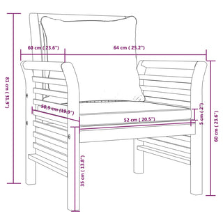 Fauteuils Met Te Kussens Massief Acaciahout