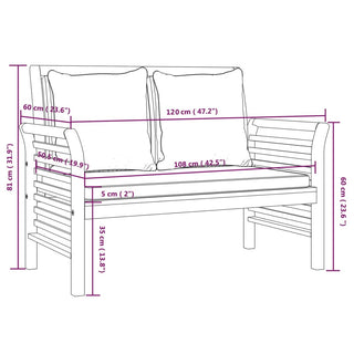 2-Delige Loungeset Met Te Kussens Massief Hout