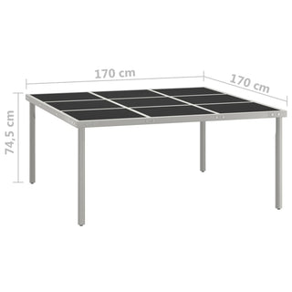 Tuintafel 170X170X74,5 Cm Glas En Staal