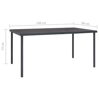 Tuintafel Staal Antracietkleurig