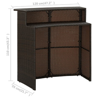 Tuinbartafel 120X55X110 Cm Poly Rattan