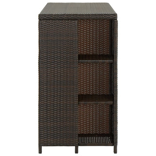 Bartafel Met Opbergrek 120X60X110 Cm Poly Rattan