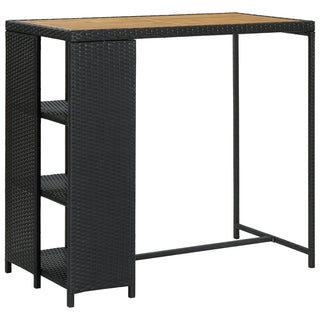 Bartafel Met Opbergrek 120X60X110 Cm Poly Rattan