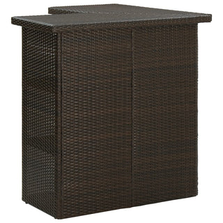 Hoekbartafel 100X50X105 Cm Poly Rattan