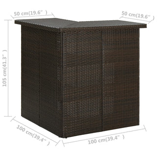 Hoekbartafel 100X50X105 Cm Poly Rattan