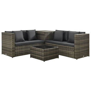 Loungeset Met Kussens Poly Rattan